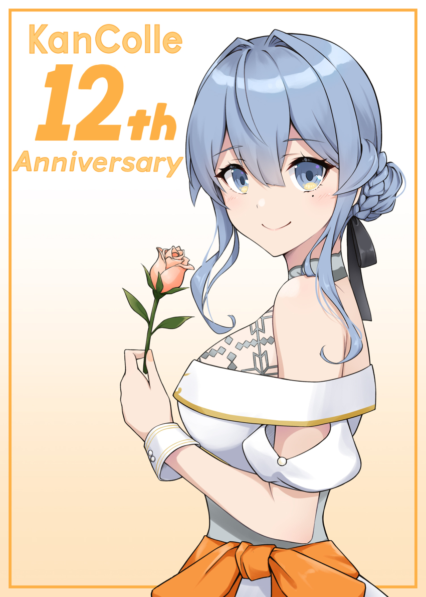 1girl, blue_eyes, blue_hair, breasts, cleavage, commentary_request, dress, english_text