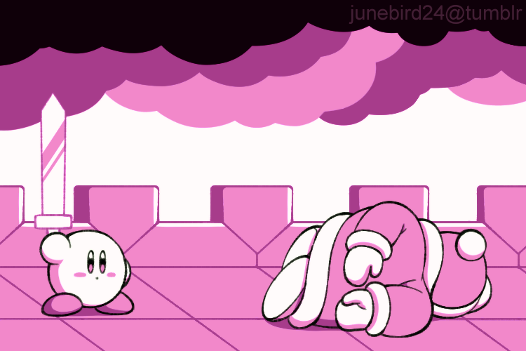 blush_stickers, family_guy_death_pose_(meme), holding, holding_sword, holding_weapon, junebird24, king_dedede, kirby