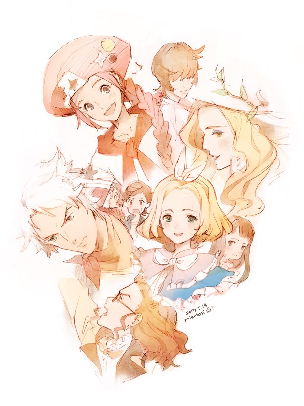 3girls, 5girls, bow_hairband, braid, classicaloid, dated, expressionless, franz_liszt_(classicaloid)