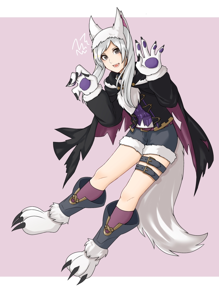 1girl, animal_costume, animal_ears, ao_saryaruhu, belt, brown_eyes, cape, capelet