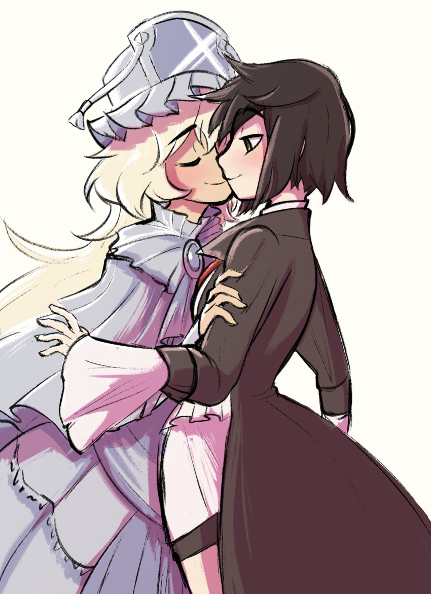 2girls, highres, kiss, kure_kirika, long_hair, mahou_shoujo_madoka_magica, mahou_shoujo_oriko_magica, mikuni_oriko
