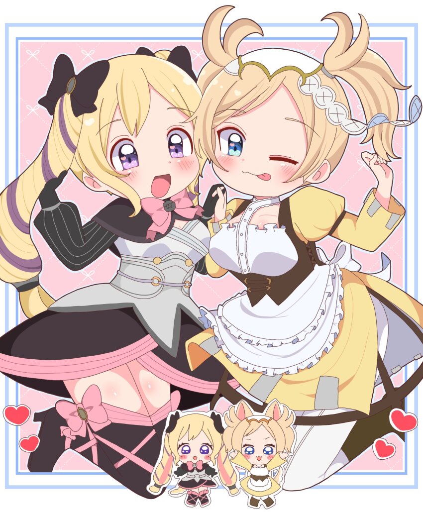 2girls, blonde_hair, blue_eyes, dress, elise_(fire_emblem), fire_emblem, fire_emblem_awakening, fire_emblem_fates