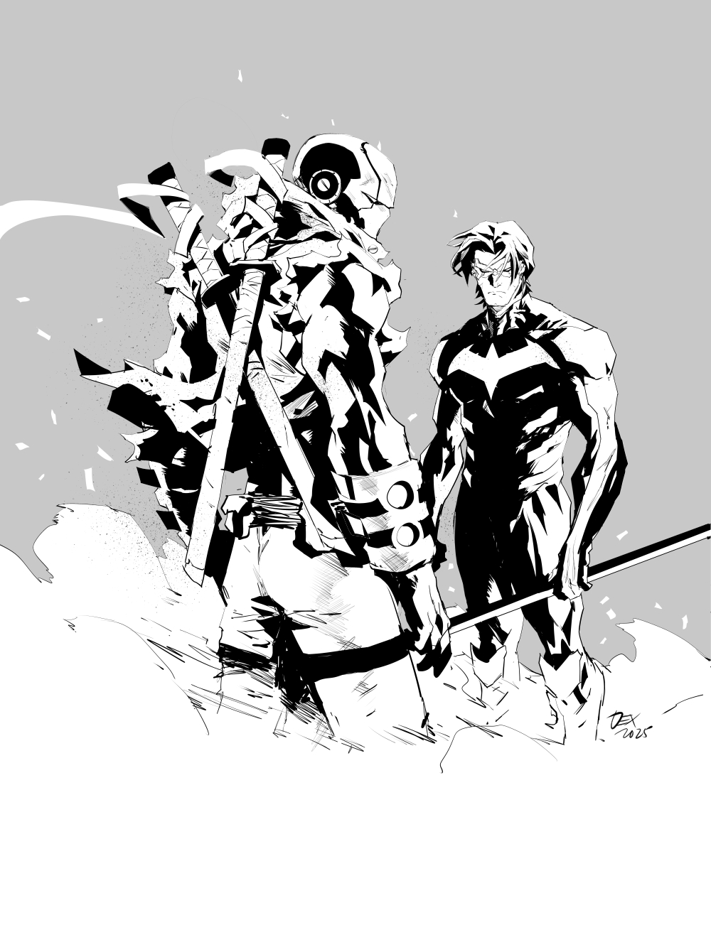 batman_(series), black_hair, blue_mask, bodysuit, brothers, dated, dc_comics, dexter_soy