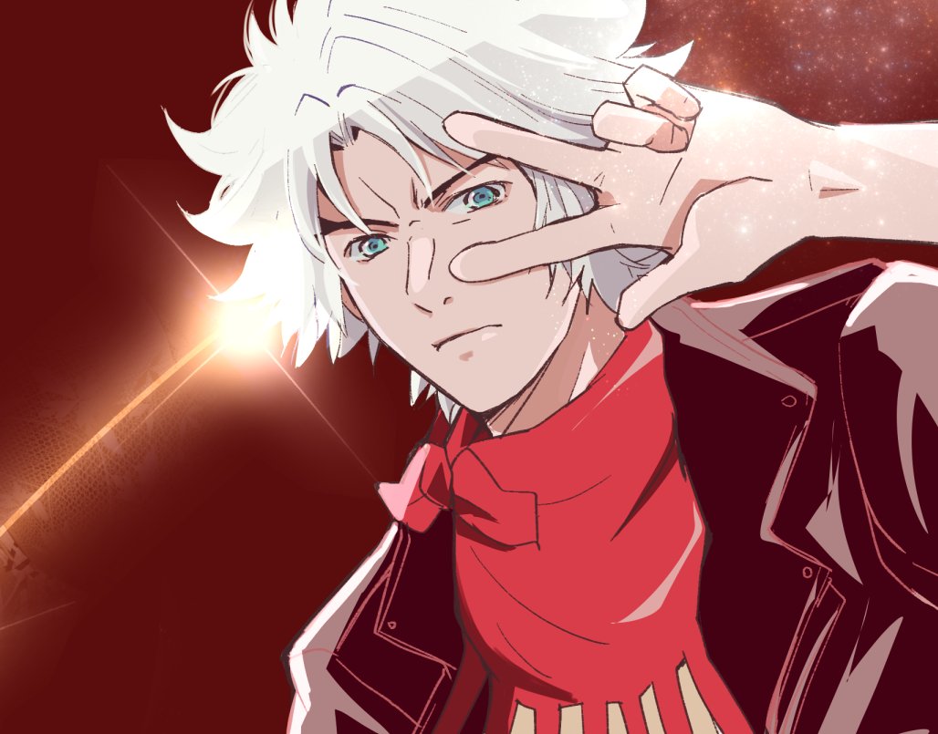 1boy, bandana, black_jacket, blue_eyes, classicaloid, closed_mouth, expressionless, jacket