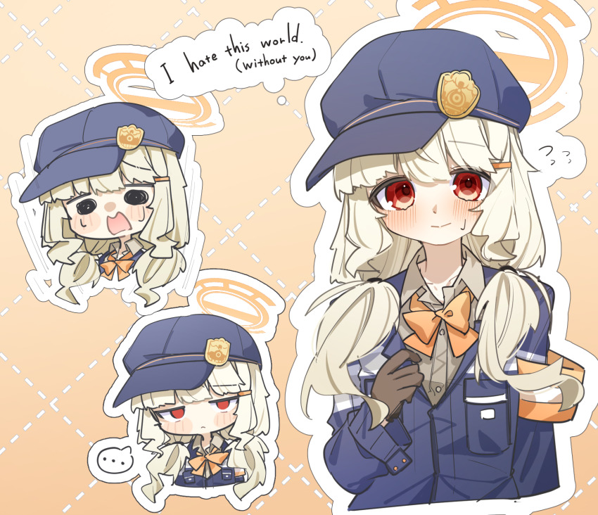 ..., 1girl, aoba_(blue_archive), armband, badge, blonde_hair, blue_archive, blush