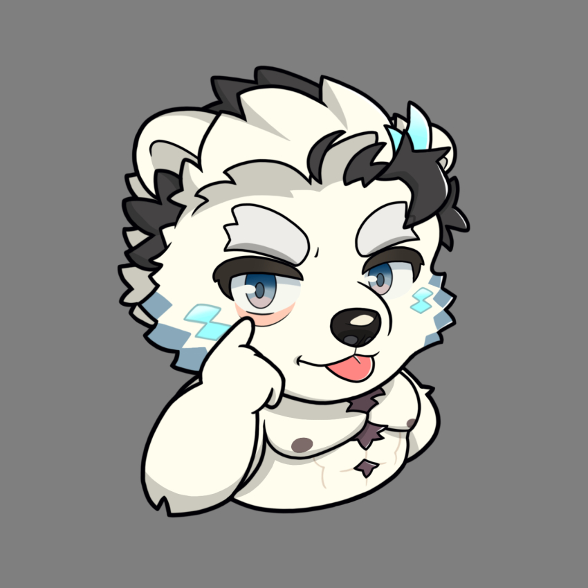 1boy, abs, animal_ears, bear_boy, bear_ears, chibi, commentary, english_commentary