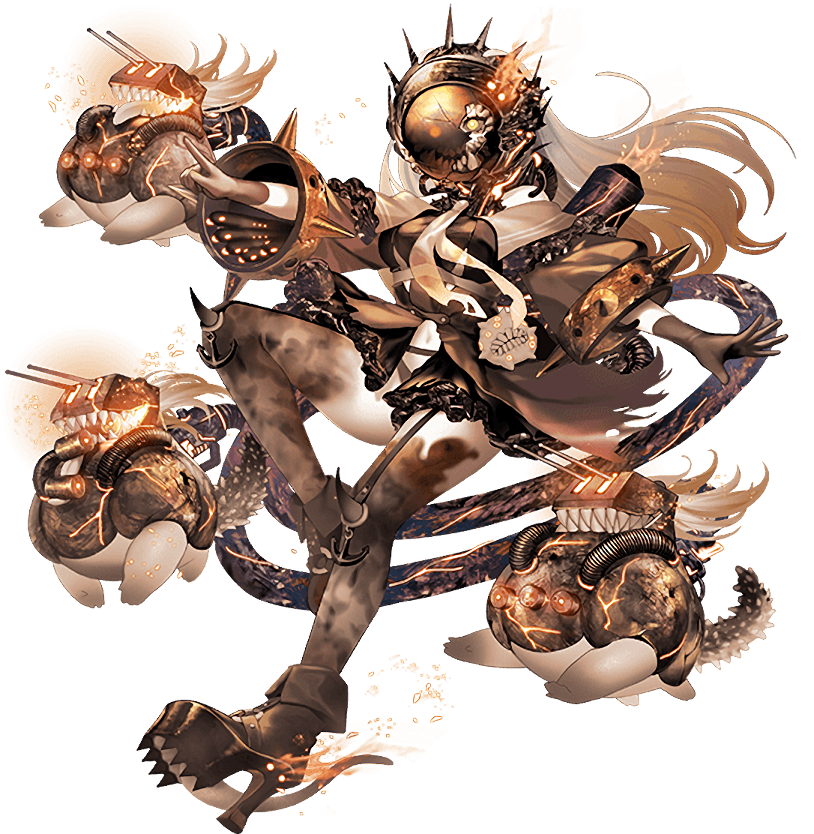 1girl, abyssal_ship, anchor, bare_shoulders, black_dress, black_gloves, black_panties, black_shoes