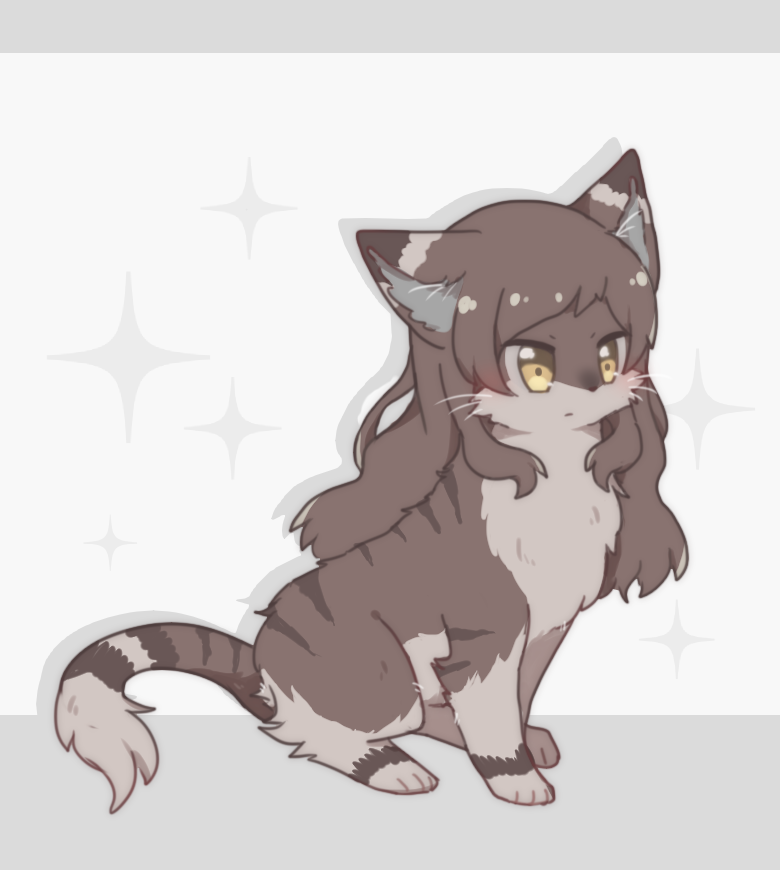 animal, animal_ear_fluff, animal_focus, animalization, blush, brown_cat, brown_eyes, brown_fur