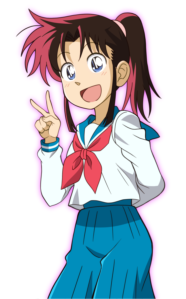 1girl, arm_behind_back, blue_eyes, blue_sailor_collar, blue_skirt, brown_hair, highres, looking_at_viewer