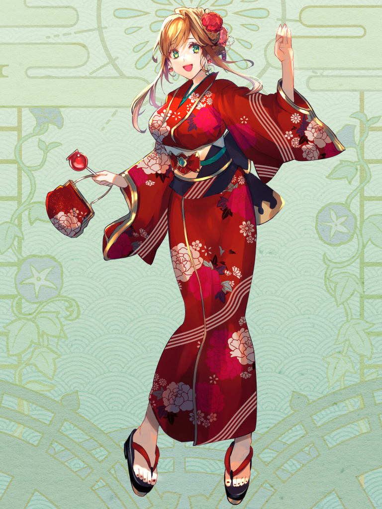 1girl, :d, bag, baymelia_mikhailov, black_nails, brown_hair, candy_apple, dairoku_ryouhei