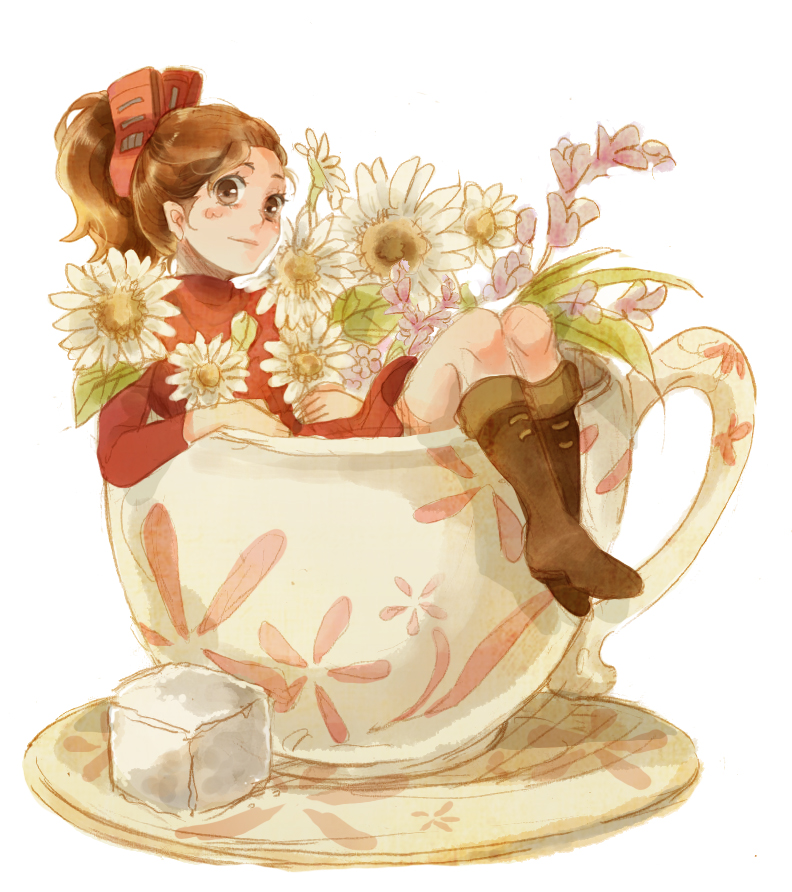 10s, 1girl, arrietty, bad_id, bad_pixiv_id, boots, brown_eyes, brown_hair