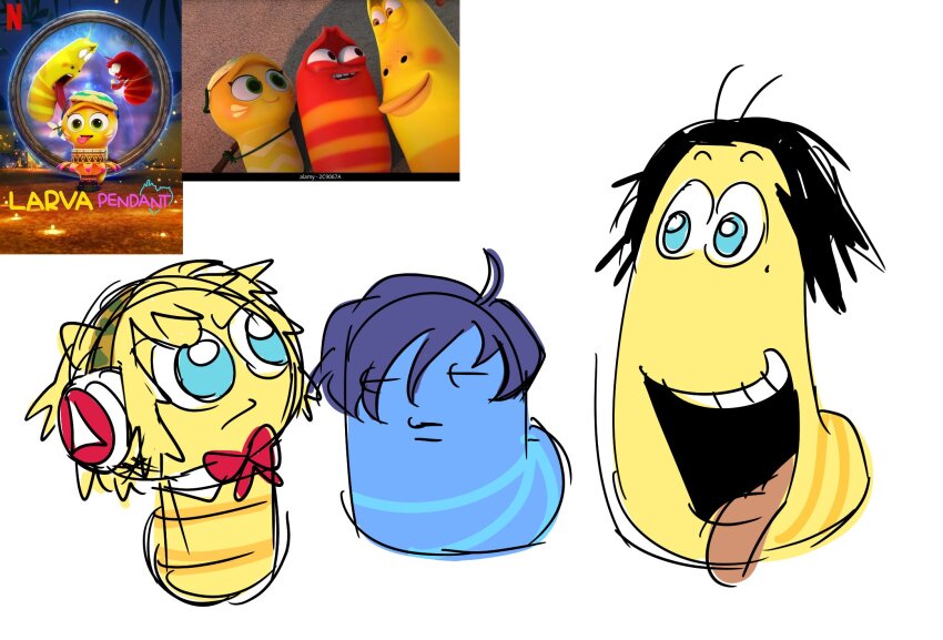 1girl, 2boys, :d, :|, aigis_(persona), aigis_(persona)_(cosplay), black_hair, blonde_hair