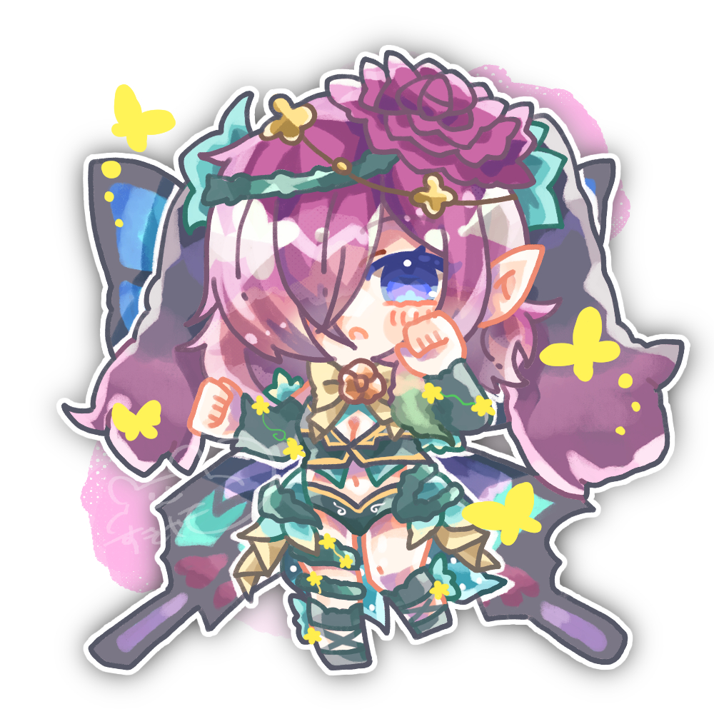 1girl, animal_ears, butterfly_wings, facial_mark, fairy, fairy_wings, fire_emblem, fire_emblem_heroes