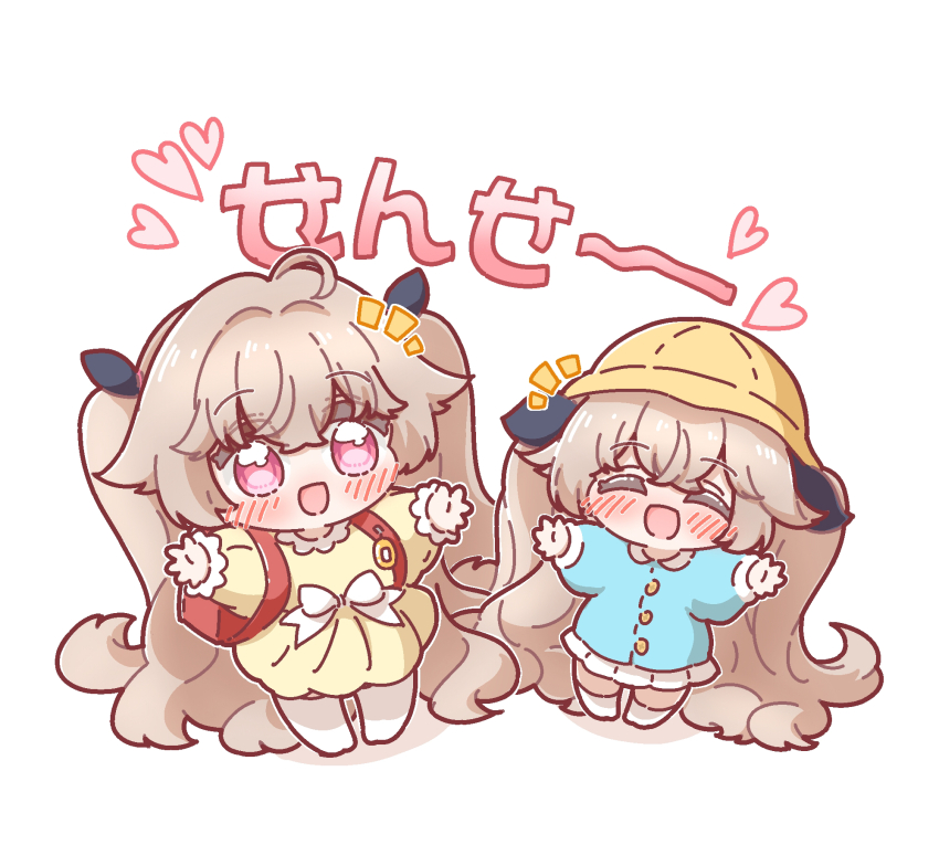 2girls, alternate_costume, anchorage_(azur_lane), azur_lane, black_ribbon, blue_shirt, blush, brown_hair