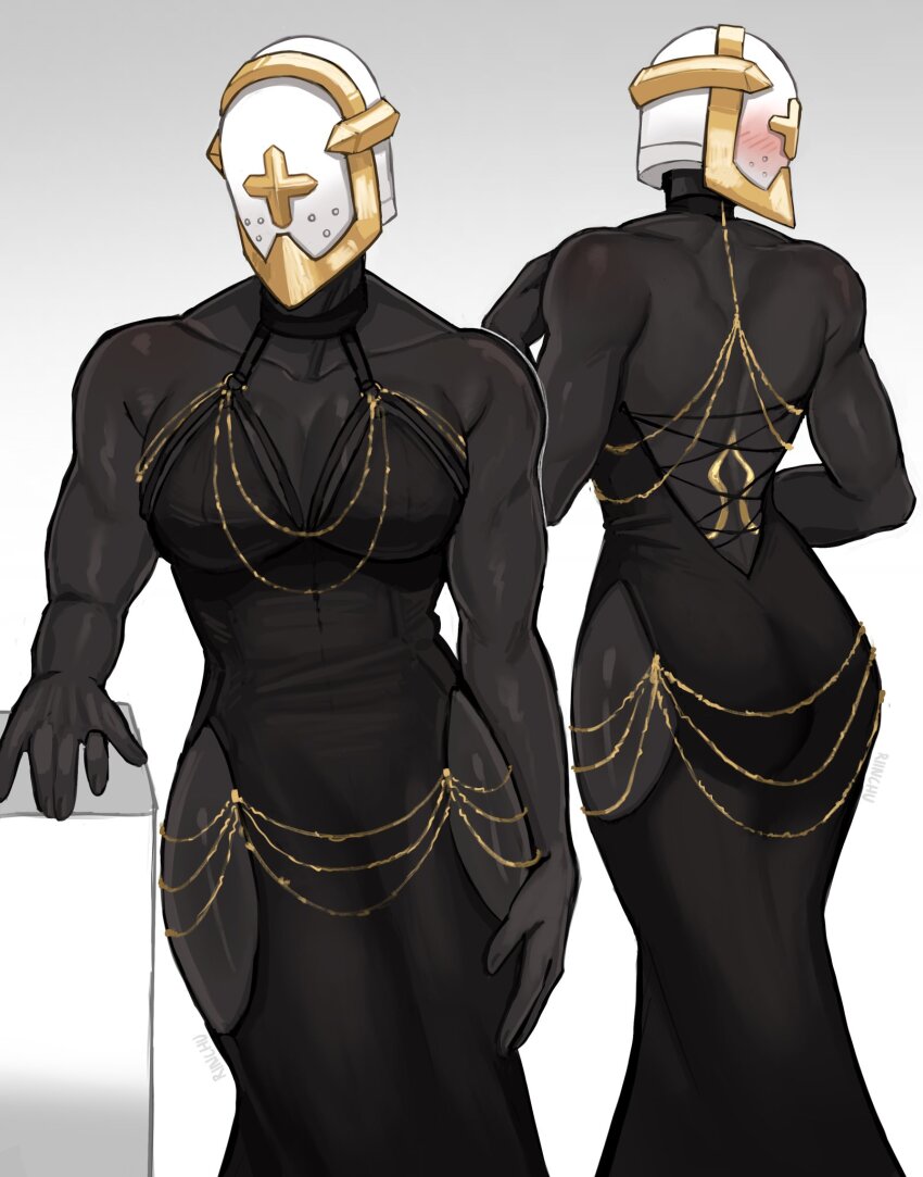 1girl, abs, angel, armor, back, back_cutout, bare_arms, bare_shoulders