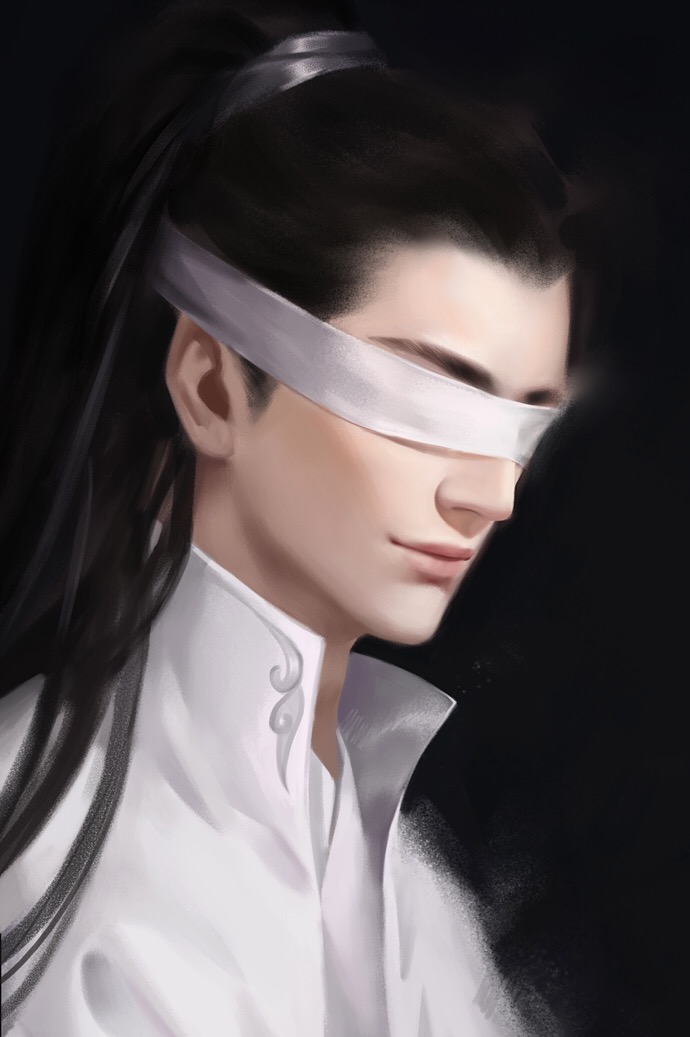 1boy, black_background, black_hair, blindfold, chinese_clothes, chinese_commentary, closed_mouth, coat