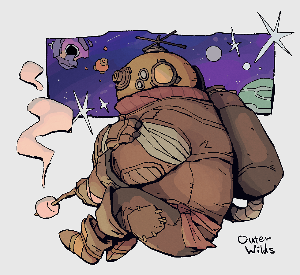 1other, brown_gloves, brown_jacket, brown_pants, copyright_name, covered_face, fewer_digits, food