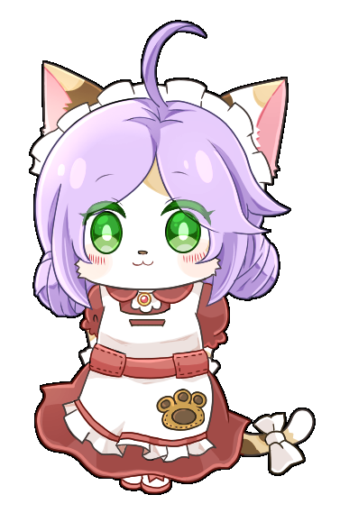 1girl, :3, ahoge, animal_ears, apron, arms_behind_back, blush, bow