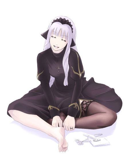 asymmetrical_clothes, barefoot, feet, goth_fashion, mr.romance, priest, priest_(ragnarok_online), ragnarok_online