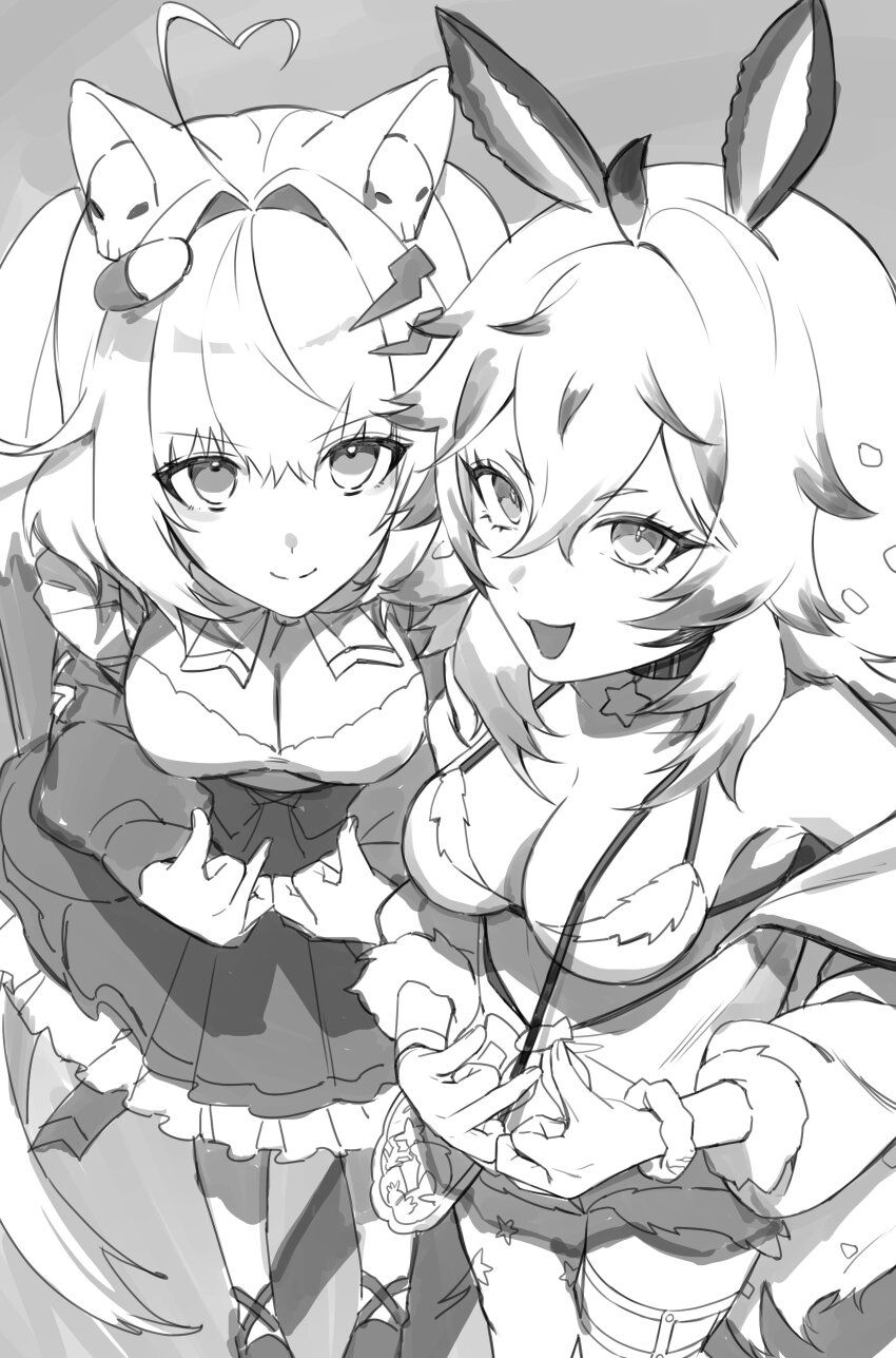 2girls, absurdres, ahoge, animal_ears, bag, bikini, bow, bowtie