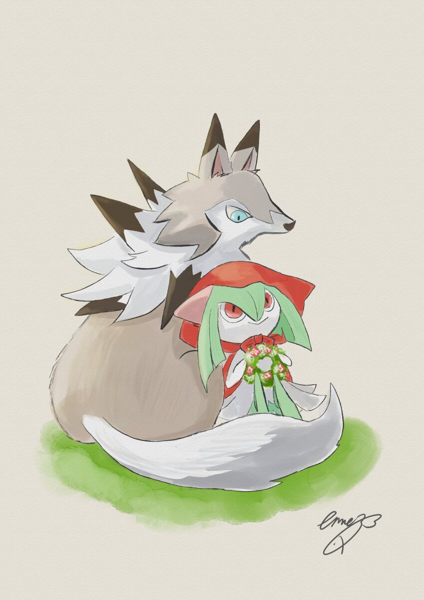 absurdres, blue_eyes, brown_background, brown_fur, colored_skin, eme_ko, gen_3_pokemon, gen_7_pokemon