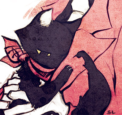 1girl, animal, bad_id, bad_pixiv_id, bandana, capcom, cat, cat_(ghost_trick)