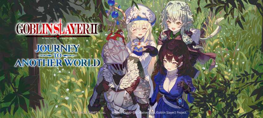 1boy, 3girls, armor, backpack, bag, black_hair, blonde_hair, blue_dress