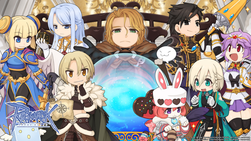 :3, :d, alternate_color, animal_ears, animal_print, armor, black_bodysuit, black_coat