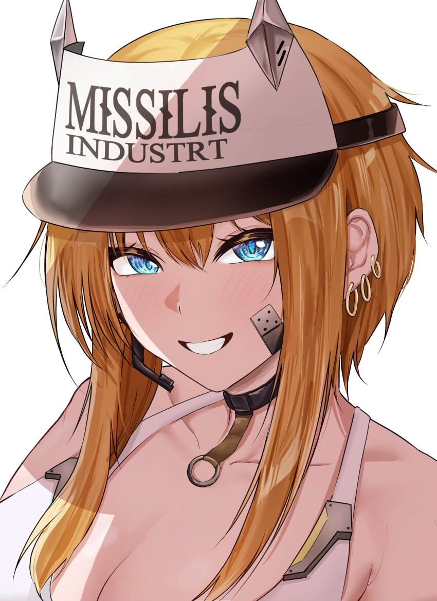 1girl, absurdres, bandaid, bandaid_on_cheek, bandaid_on_face, bare_shoulders, black_choker, blonde_hair