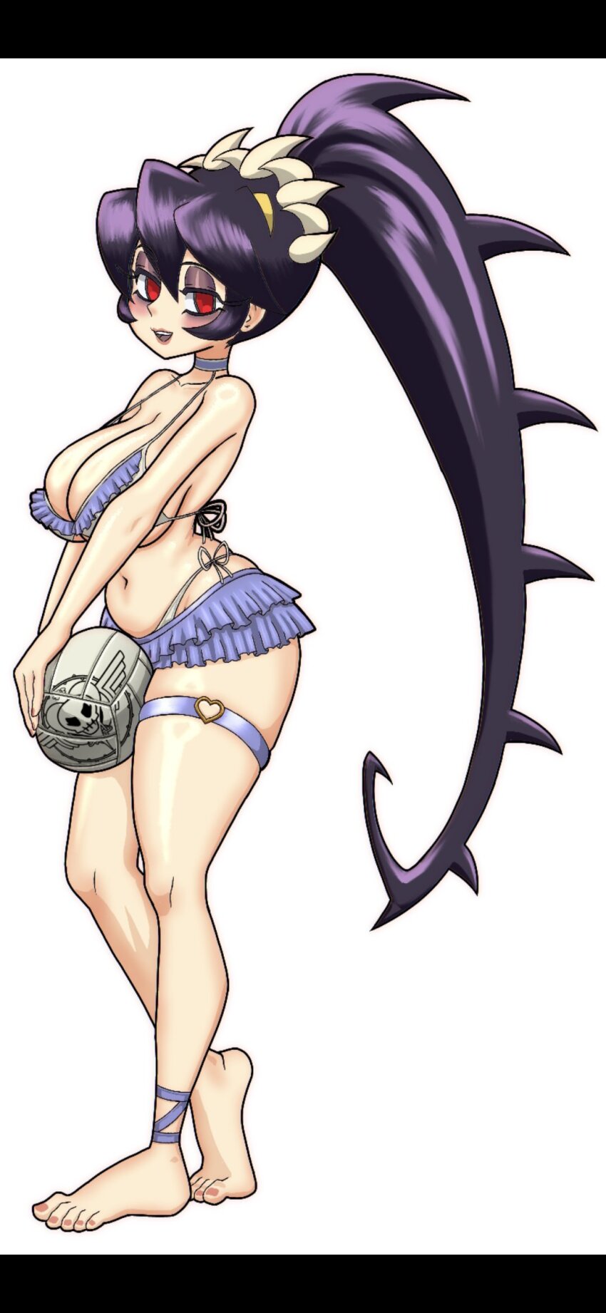 1girl, 4m4y0r1, alternate_costume, alternate_hairstyle, amayori, barefoot, bikini, black_hair