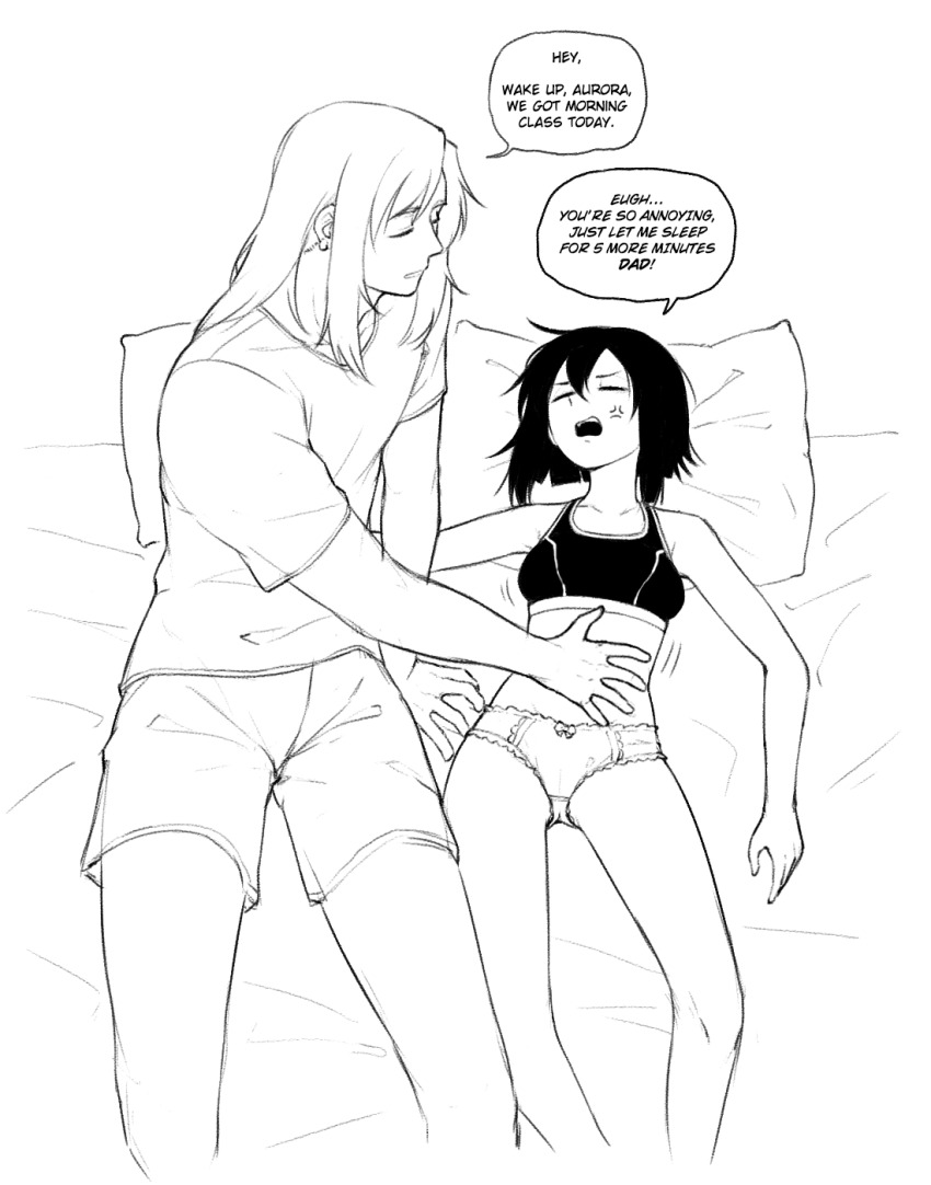 1boy, 1girl, anger_vein, bishounen, black_sports_bra, bow, bow_panties, breasts