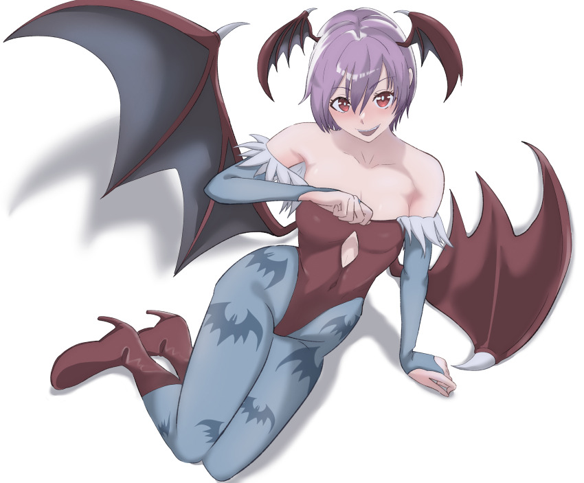 1girl, :d, absurdres, arm_support, blue_pantyhose, blush, boots, breasts