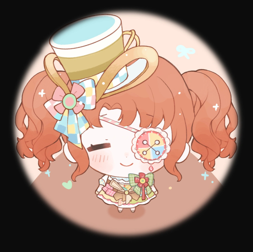 1girl, =_=, art_of_tailoring_(infinity_nikki), baonu_de_zhanshen_caibutou, bare_legs, bare_shoulders, belt, black_border