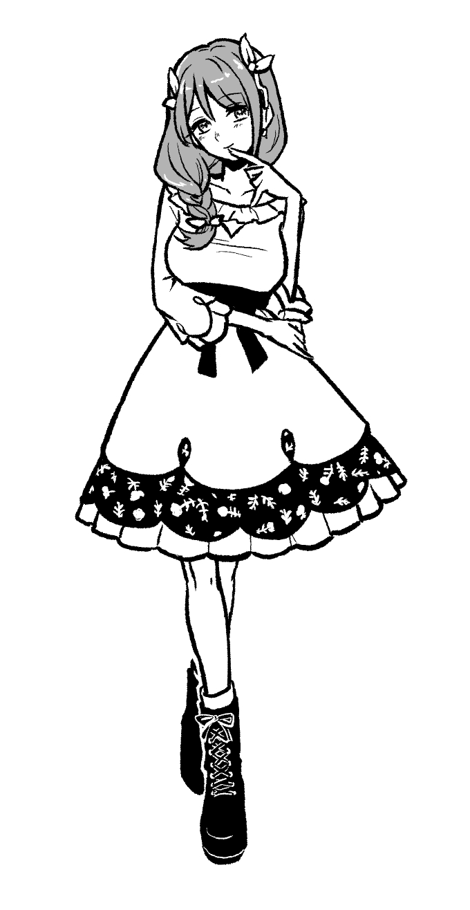 1girl, alternate_costume, boots, braid, braided_ponytail, breasts, dress, fire_emblem