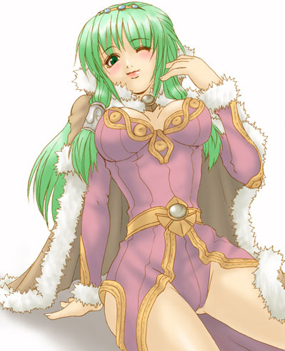 1girl, 2000s_(style), blush, breasts, brown_cape, cape, closed_mouth, commentary_request