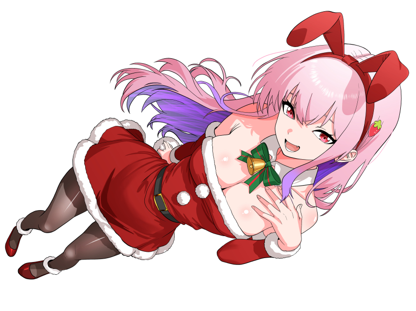 1girl, absurdres, animal_ears, bare_shoulders, belt, black_belt, blunt_bangs, bow