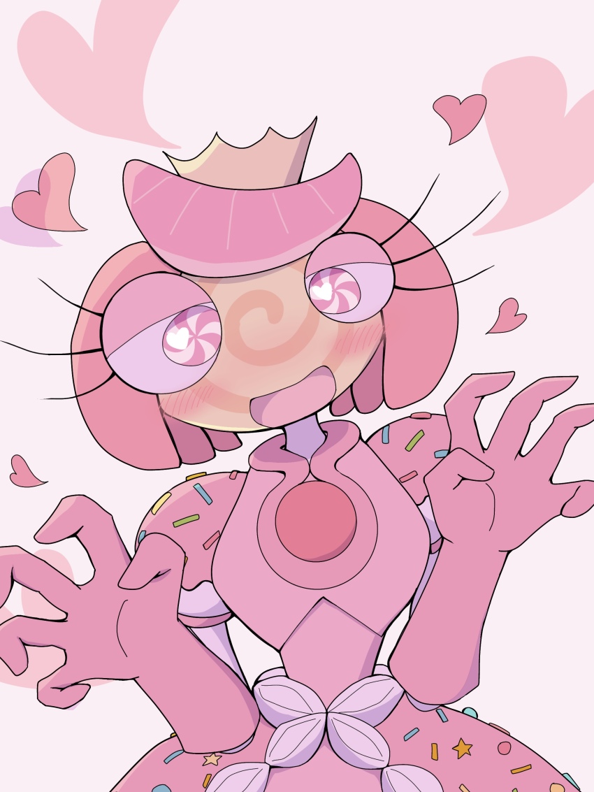 1girl, absurdres, blush, candy_girl, crown, dress, food, glitch_productions