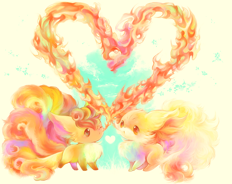 animal_focus, breath_weapon, breathing_fire, commentary_request, fennekin, fire, full_body, gen_1_pokemon