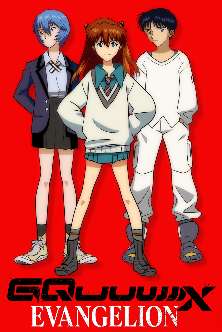 1boy, 2girls, amate_yuzuriha, amate_yuzuriha_(cosplay), aqua_shirt, aqua_skirt, ayanami_rei, black_skirt