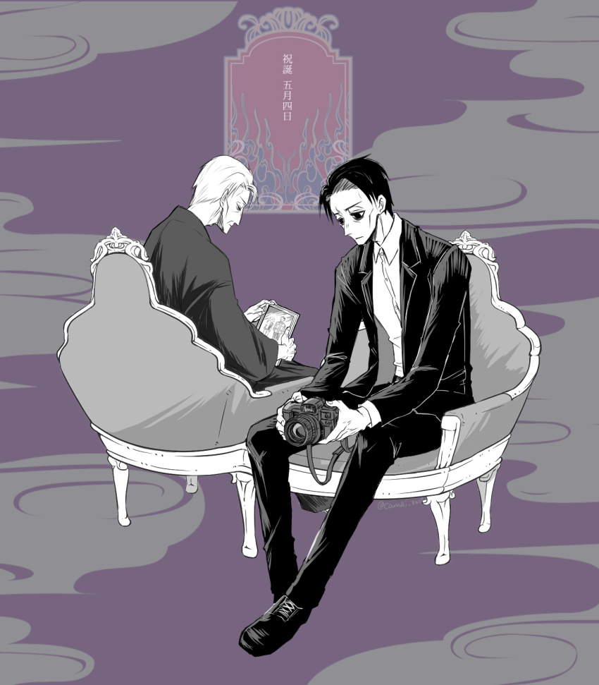 1boy, age_progression, asama_hirotaka, black_eyes, black_hair, business_casual, camera, collared_shirt