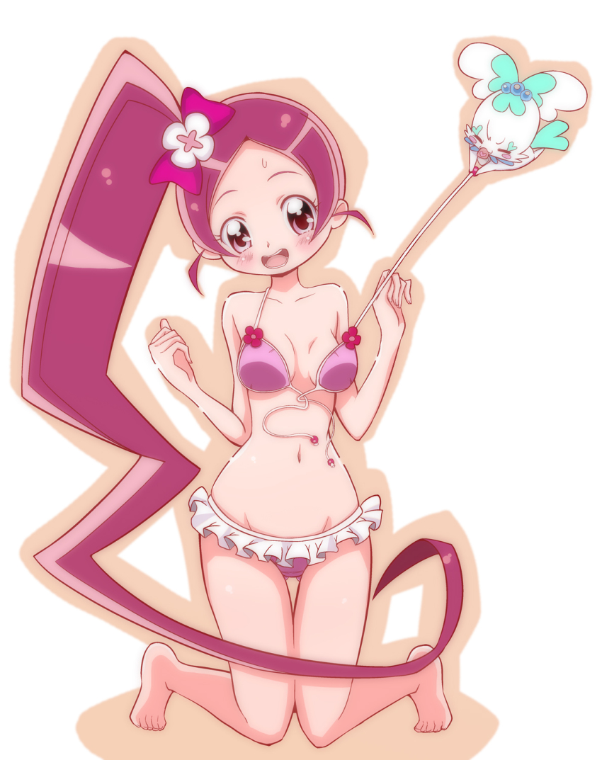 10s, 1girl, bikini, blush, bow, breasts, coffret_(precure), eyelashes