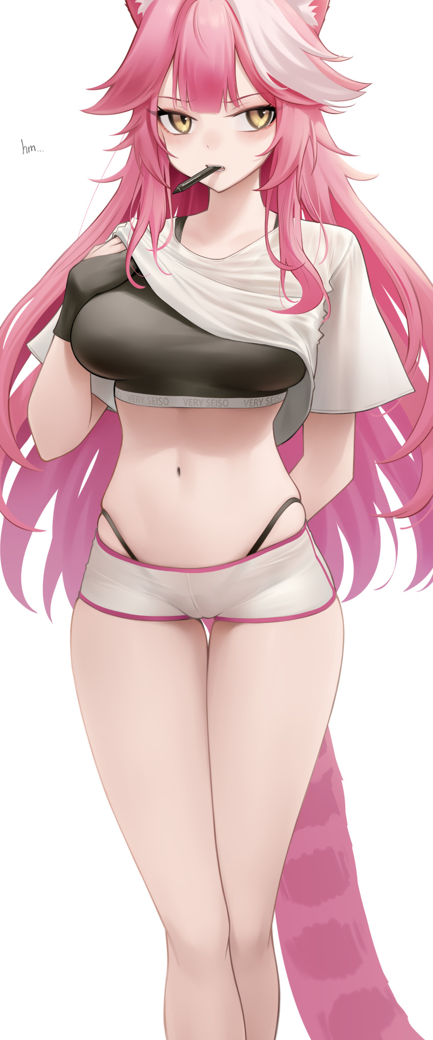 1girl, absurdres, animal_ears, arm_behind_back, black_bra, bra, breasts, cat_ears