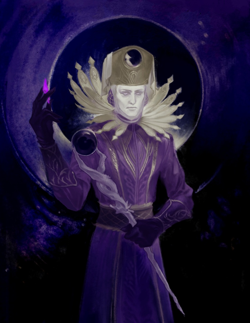 1boy, absurdres, belt, black_gloves, black_hole, count_ymir, cruentum_noctis, dark_background