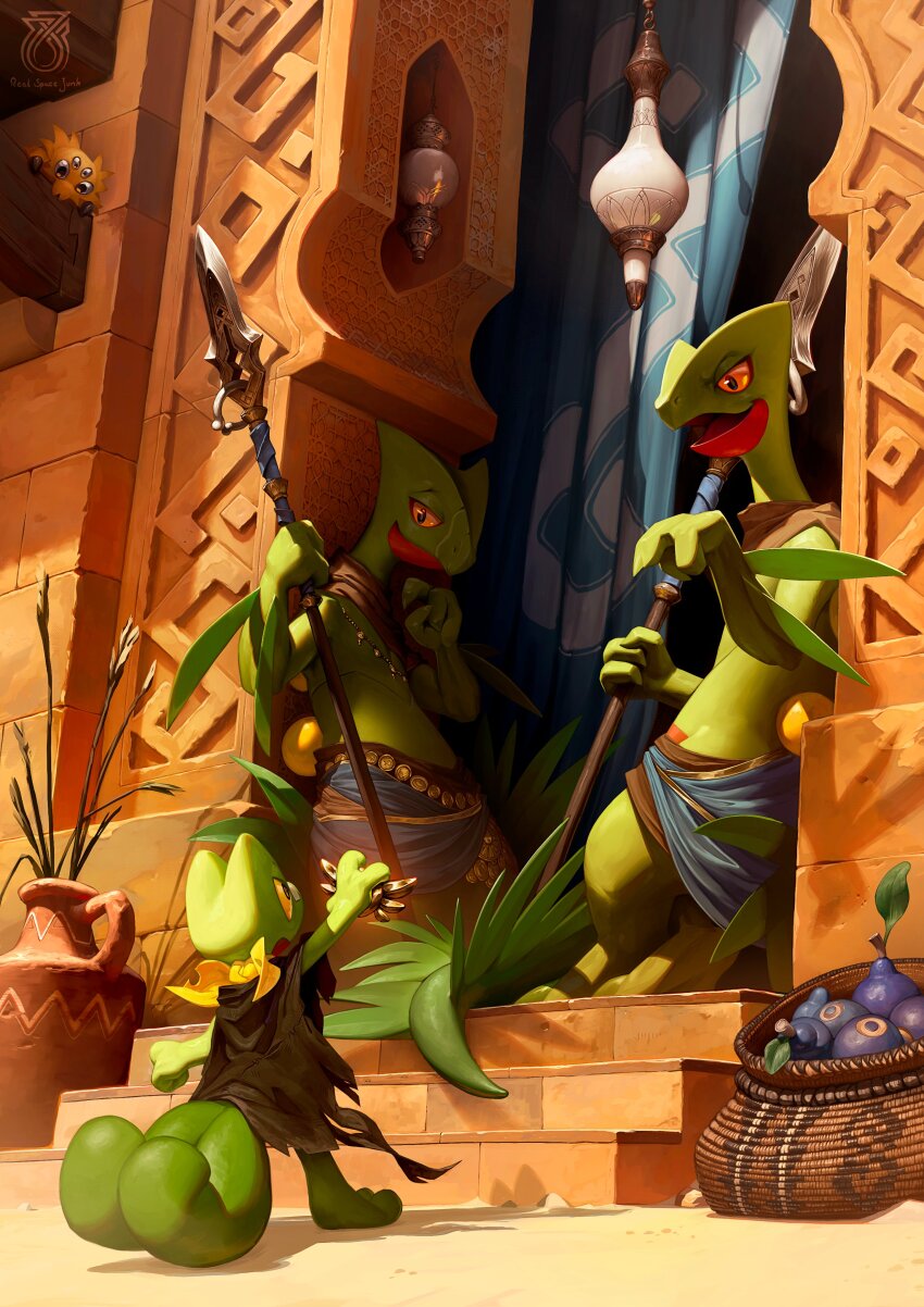 absurdres, against_wall, apicot_berry, badge, basket, berry_(pokemon), bug, clothed_pokemon