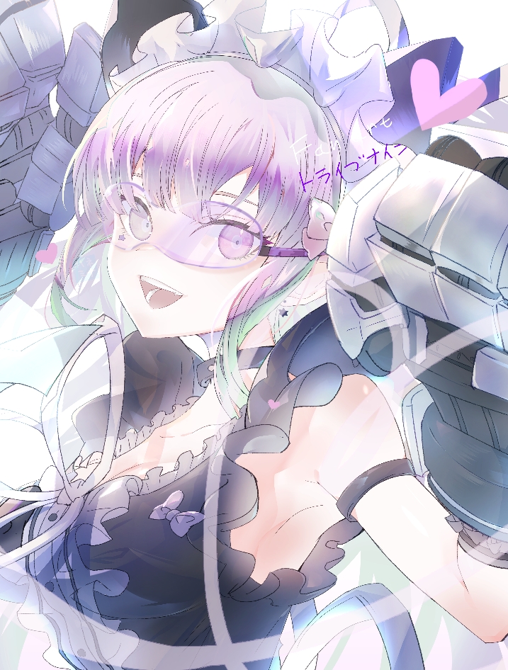 1girl, :d, akiba_hinagiku, armpit_crease, armpits, bare_shoulders, black_choker, black_dress