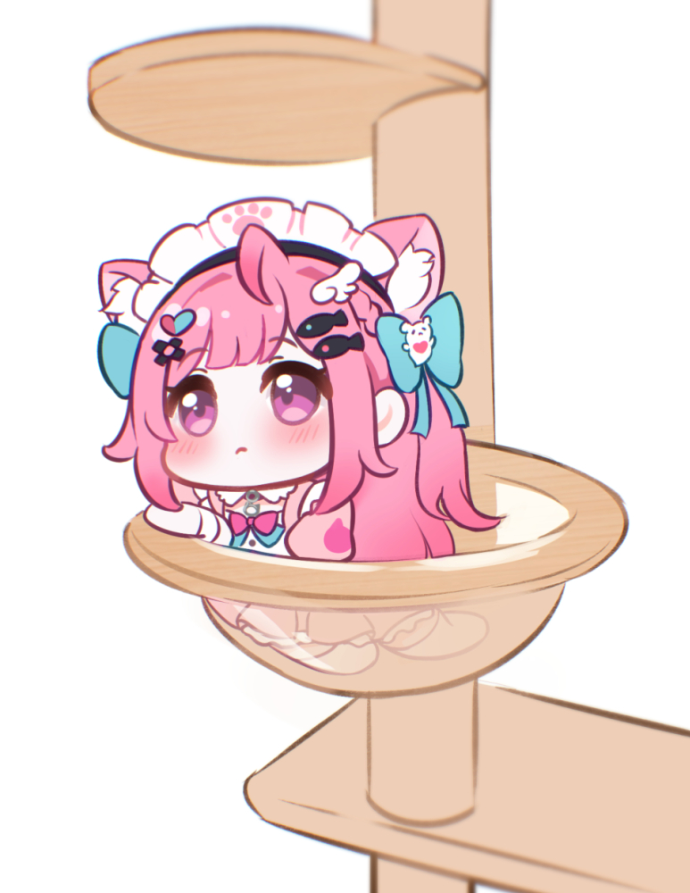 1girl, :c, ahoge, animal_ears, blue_bow, blush, bow, braid