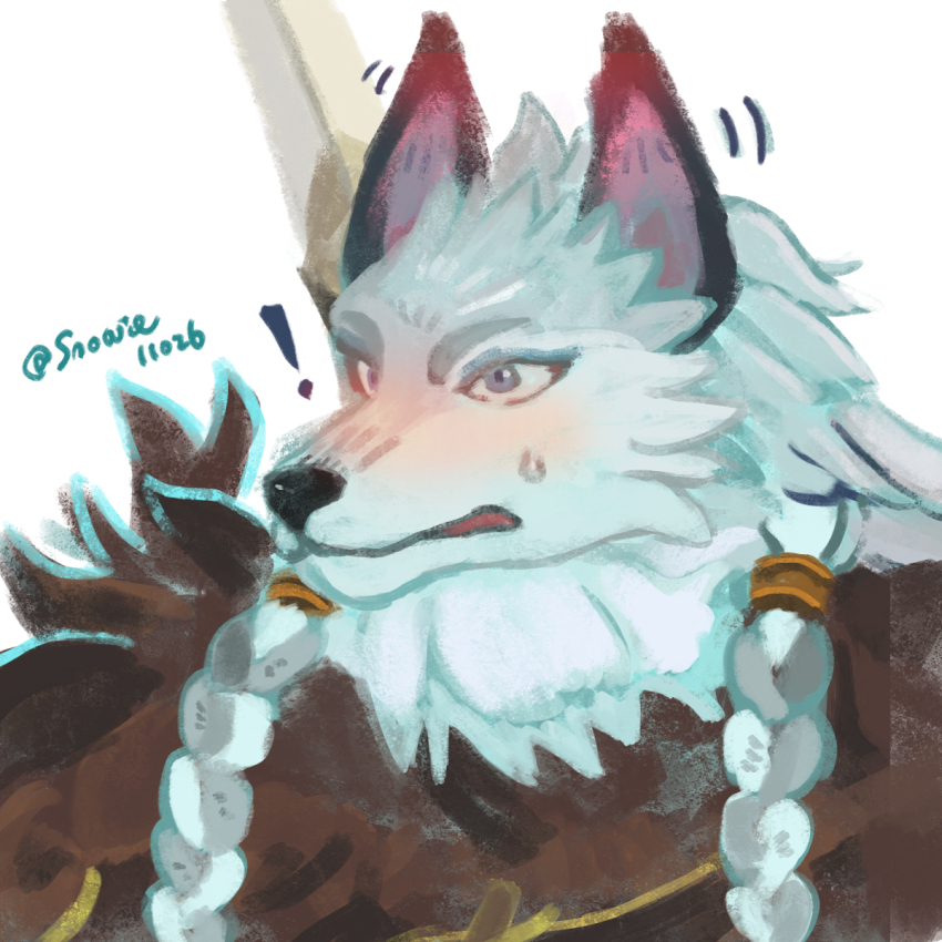 !, 1boy, afk_(series), afk_journey, animal_ears, artist_name, blush, braid