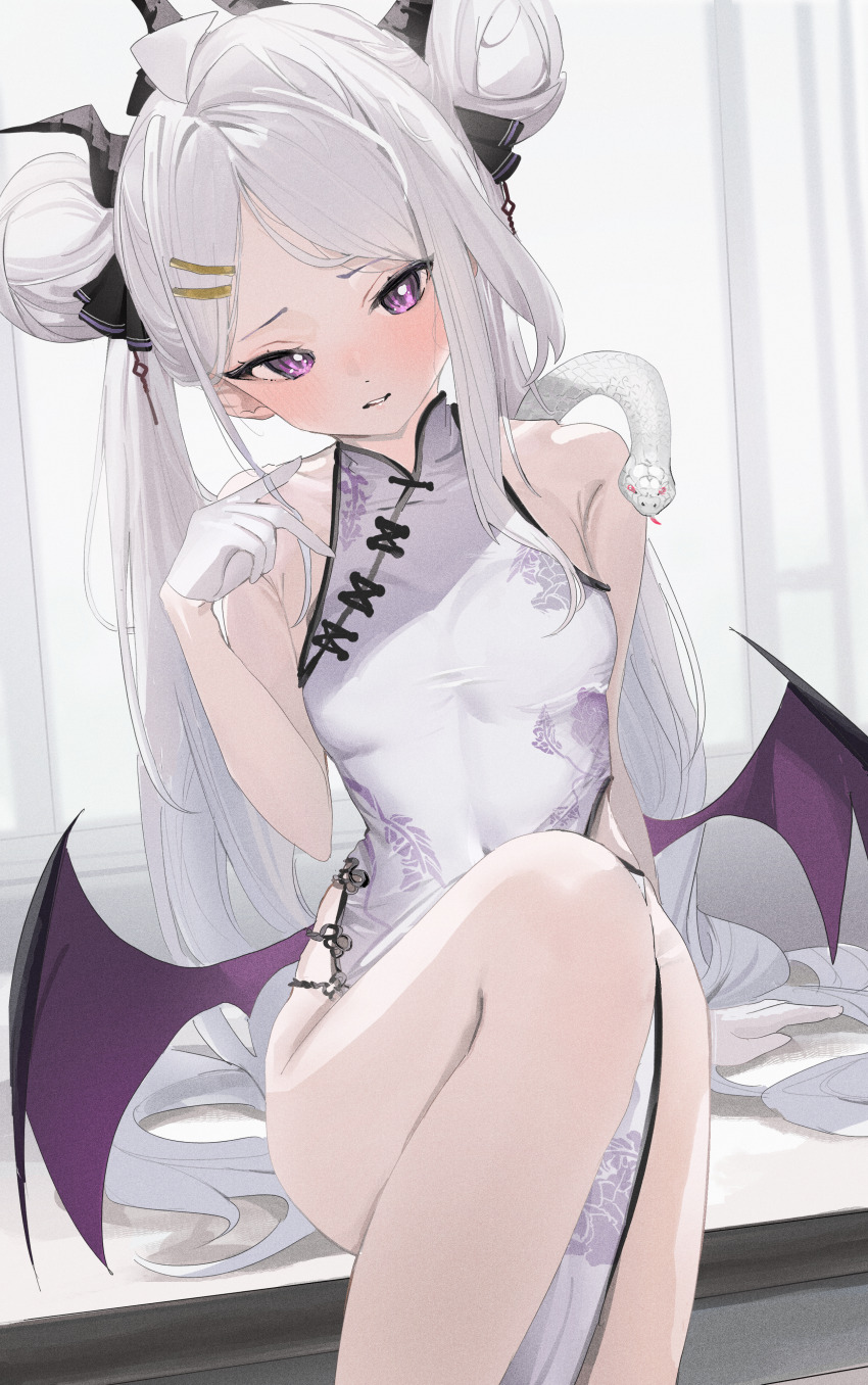 1girl, absurdres, ahoge, alternate_costume, alternate_hairstyle, bare_arms, bare_shoulders, black_ribbon