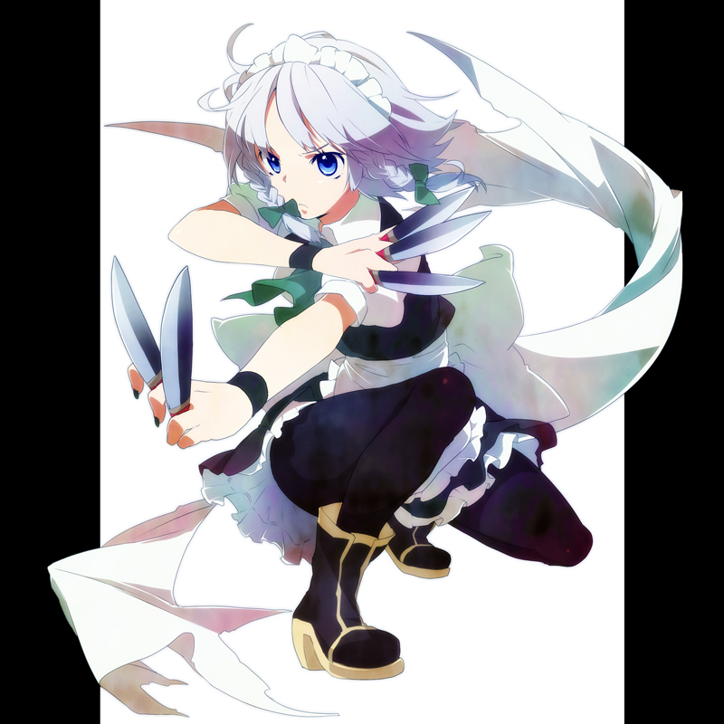 1girl, bad_id, bad_pixiv_id, between_fingers, black_pantyhose, blue_eyes, bow, braid