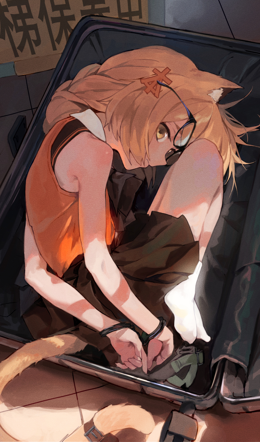 240mmap, absurdres, animal_ear_fluff, animal_ears, bare_shoulders, benzi_mofashi, blonde_hair, bound